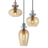 Potrójna szklana lampa wisząca Fanda PND-31882-3A-GD-AMB bursztynowa