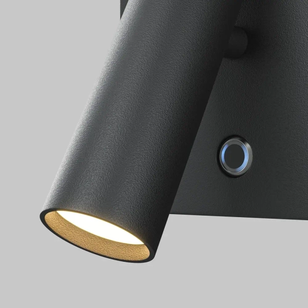 Lampa ścienna z ładowarką Aron C179WL-L7B2.7K-DE LED 7W 2700K tuba czarna