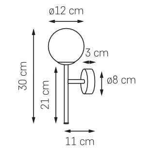 Loftowa LAMPA ścienna MIJA 20766103 Kaspa szklana ORAWA kinkiet do łazienki kula IP44 chrom biała