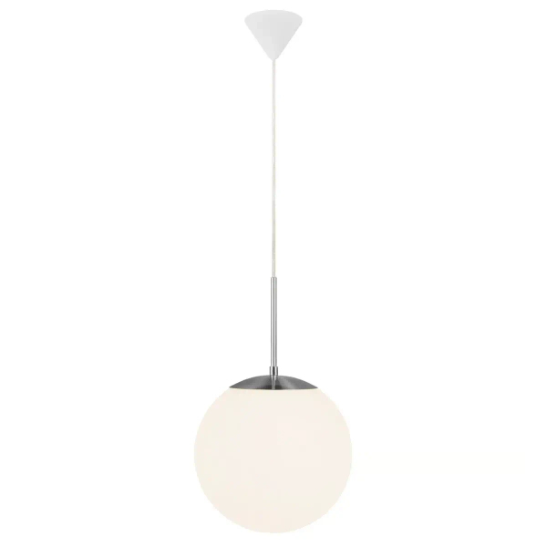 Lampa wisząca salonowa CAFE 39573001 szklana kula biały srebrny