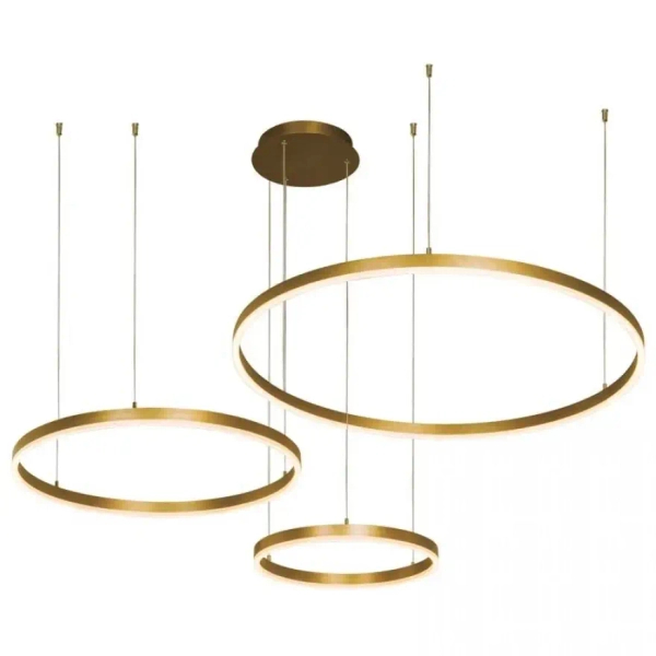 Potrójna ringowa lampa 1956 LED 126W 3000K obręcze do przedpokoju złoty