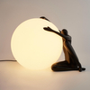 Stolikowa lampa WOMEN ST-6020-A black Step kula ball szklana biała czarna