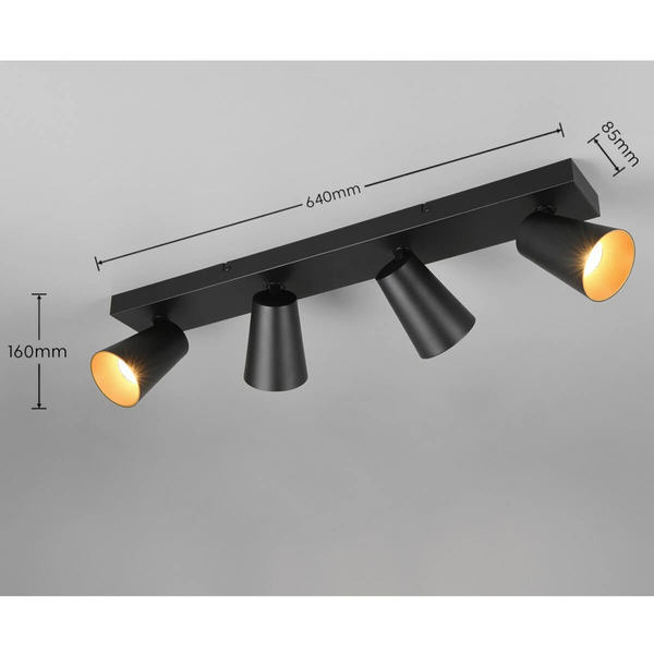Regulowana lampa sufitowa Sharp 817100432 tuba punktowa do salonu czarna