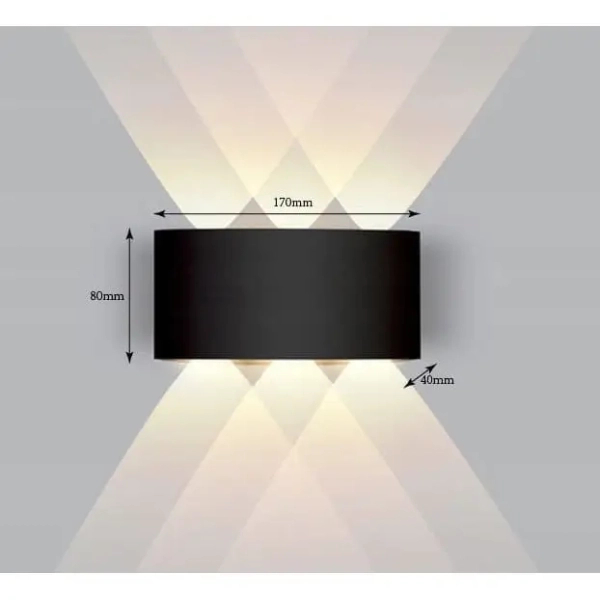 Elewacyjna lampa Clada CGCLADALED6W LED 6W 4500K góra-dół IP65 czarny