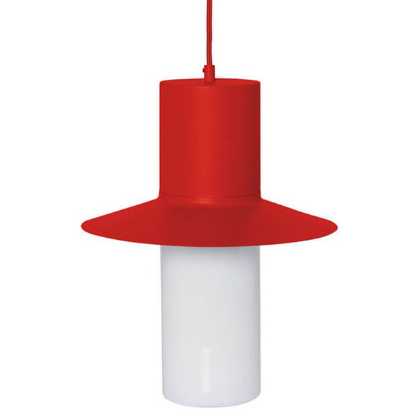 Zwisowa lampa do salonu Caponio CPA11212P0 metalowa czerwona pomarańczowa