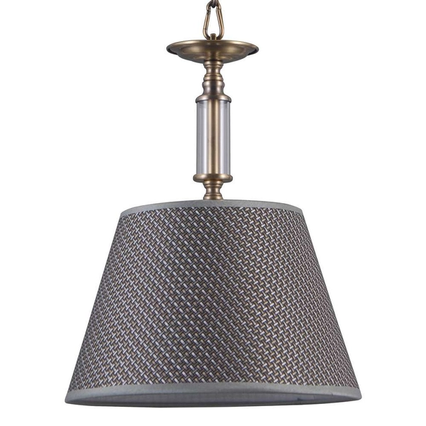 LAMPA wisząca ZANOBI PND-43272-1 Italux abażurowa OPRAWA klasyczny ZWIS na łańcuchu brąz antyczny szary