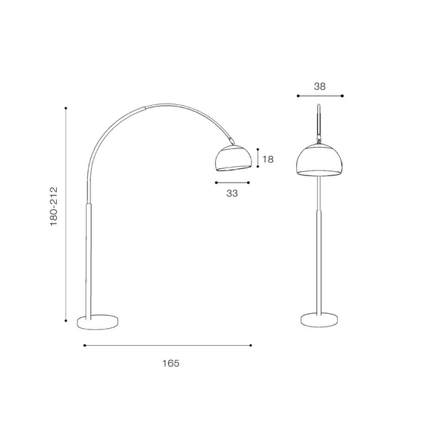 Łukowa lampa podłogowa Tosca metalowa stojąca biała srebrna