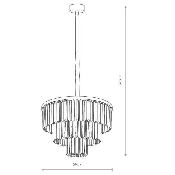Lampa wisząca Cristal 7616 kryształy zwis przezroczysty czarny