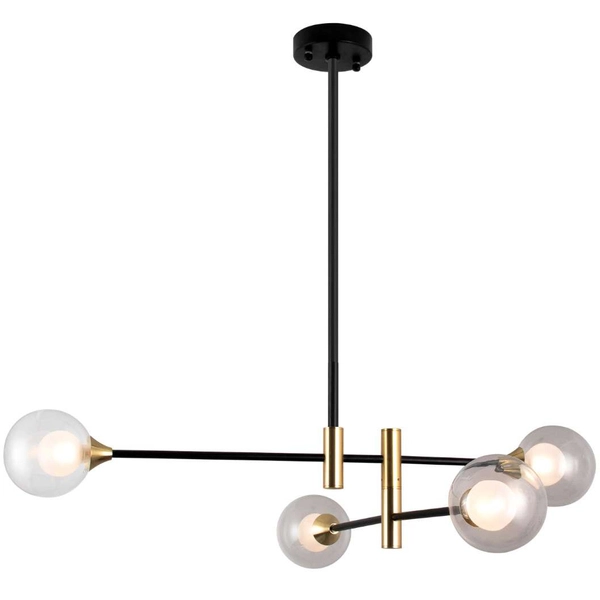 Molekuły szklane MARINO PND-9148-4-OPAL Italux loftowa lampa sufitowa biała czarna