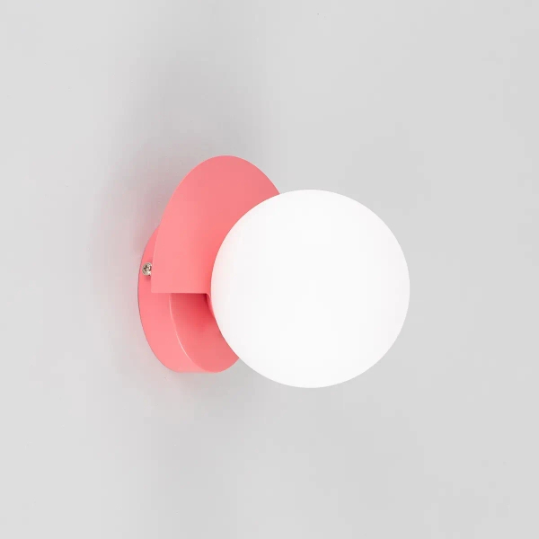 Ścienna lampa okrągła Nauti WL-37482-ROSE do sypialni biała różowa