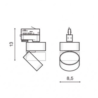 Czarna lampa Mona LED 12W do 3-fazowego systemu szynowego