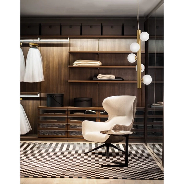 Sypialniana lampa wisząca AKLIN LE41792 kule złoty biały