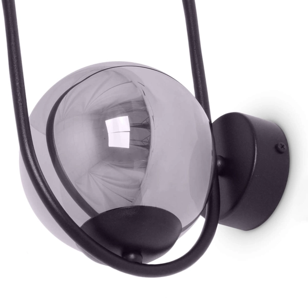 Naścienny kinkiet do jadalni Davos K-5115 Kaja kula ball grafitowa czarna