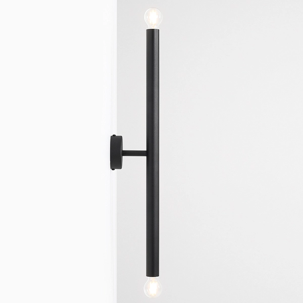 Dwupłomienny kinkiet Tubo 1072D1_S Aldex czarna lampa ścienna do salonu