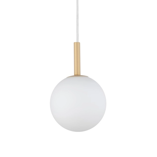 Złota lampa wisząca Gama mleczna kula nad stół do jadalni