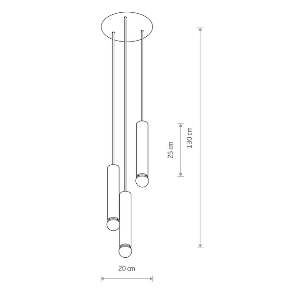 Nowoczesna lampa wisząca Baton 7856 kaskada do jadalni czarna