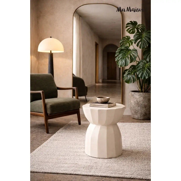 Nowoczesna ława ROLLING MM001501100315 beżowa drewniana do salonu 35cm
