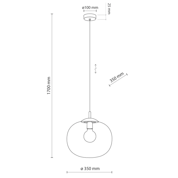 Sypialniana lampa wisząca VIBE 4818 kulista czarny przezroczysty