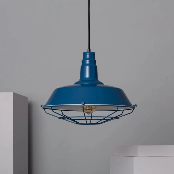 Lampa wisząca metalowa Retro ABR-RRP-N-E27 Abruzzo industrialna niebieski