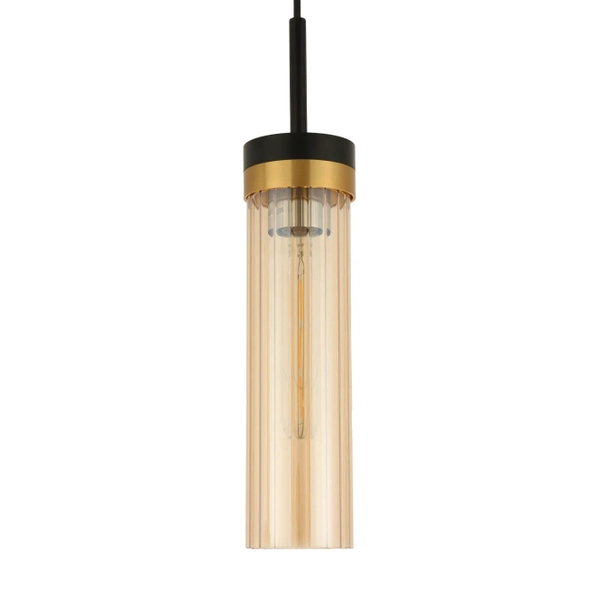 Szklana lampa wisząca Malika 1 PL0140-1 Yaskr złota czarna miodowa