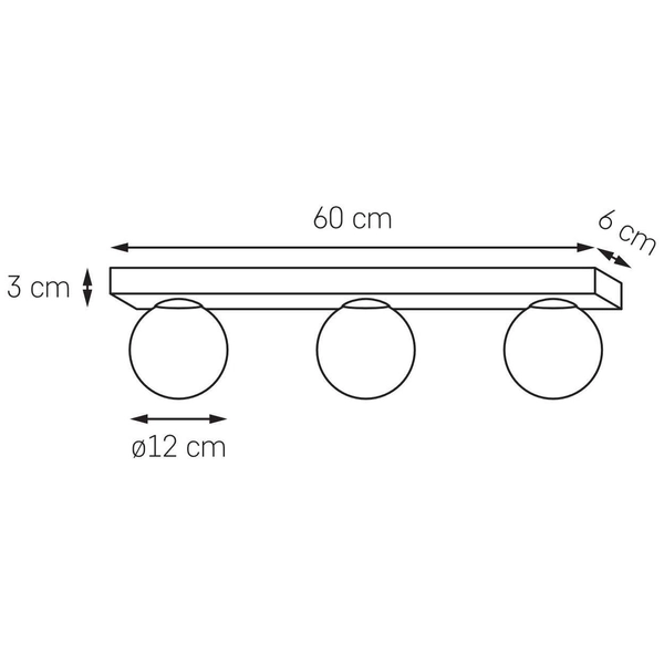 Plafon LAMPA sufitowa MIJA 10762305 Kaspa szklana OPRAWA na listwie kule balls modernistyczne złote białe