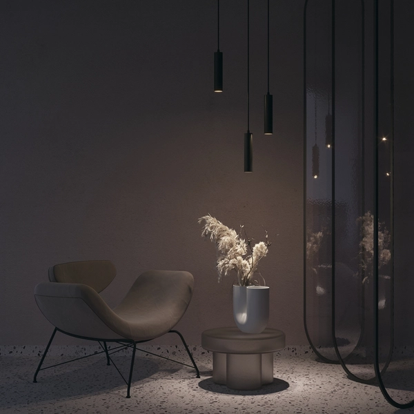 Wisząca lampa do szyn magnetycznych Focus TR016-2-12W4K-B LED 12W 4000K sopel czarna