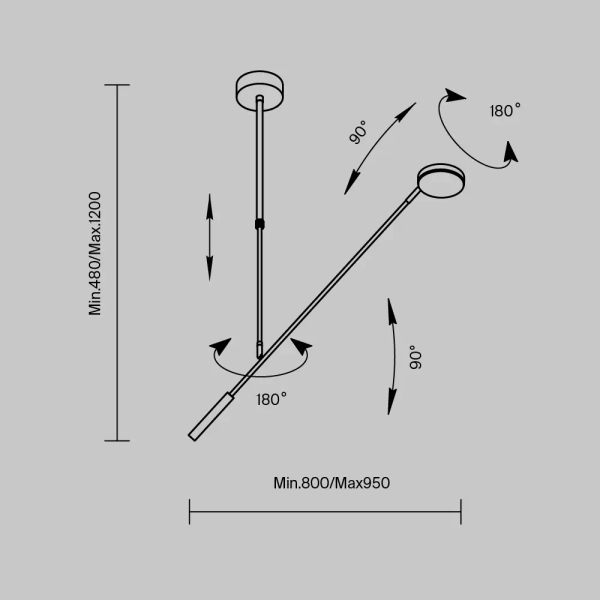 Ledowa lampa sufitowa Fad MOD070CL-L8B3K LED 8W 3000K czarna