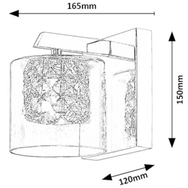 Salonowa lampa ścienna Duchess 3113 crystal glamour przezroczysta chrom