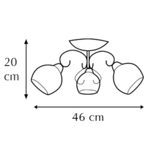 Lampa sufitowa glamour 8875/3 8C z kryształkami chrom
