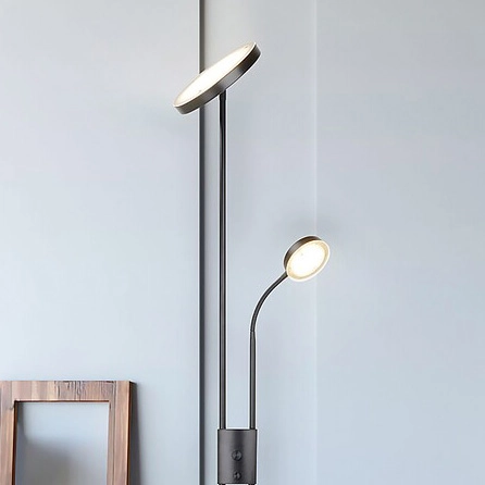 Podłogowa lampa stojąca Ophus LED 23W 3000K do sypialni czarna