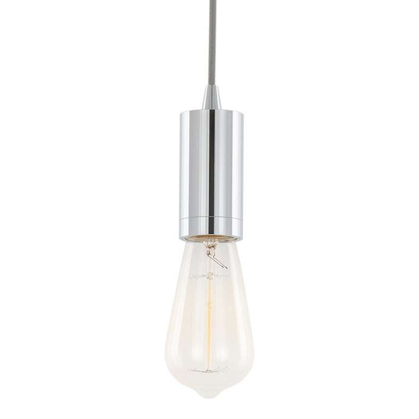Wisząca LAMPA loft MODERNA DS-M-038 CHROME Italux metalowa OPRAWKA przewód ZWIS industrialny chrom