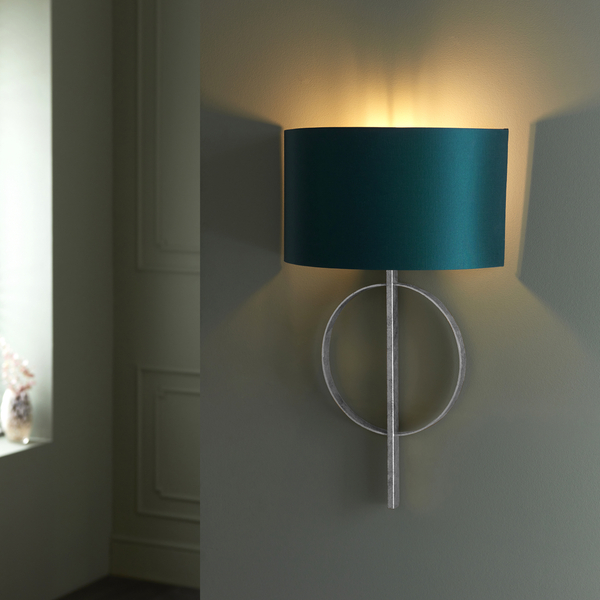 Kinkiet dekoracyjny L&-195222 Light& abażurowy morski srebrny