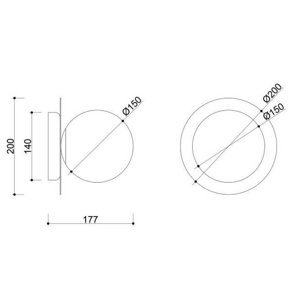 Szklana lampa ścienna Borra B1A11000 kula ball biała