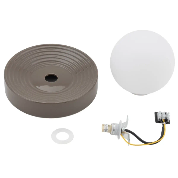 Okrągła ścienna lampa CLAY 11747 kula ball biała szara