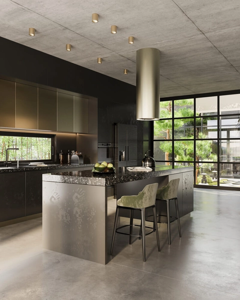 Zewnętrzna lampa sufitowa Form tuba z regulacją złota