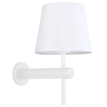 Ścienna LAMPA klasyczna TIVOLI LP-1133/1W WH Light Prestige abażurowa OPRAWA kinkiet okrągły na wysięgniku biały