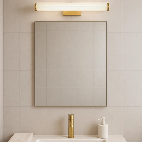 Podłużna lampa na ścianę VENA LP-1010/1W-45 GD LED 8W CCT IP44 złoty