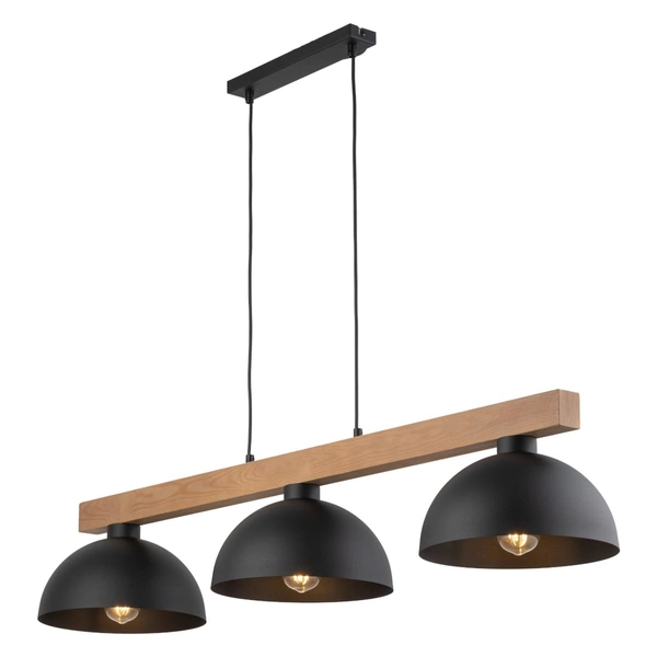 Potrójna lampa wisząca Oslo 4710 TK Lighting drewniana czarna