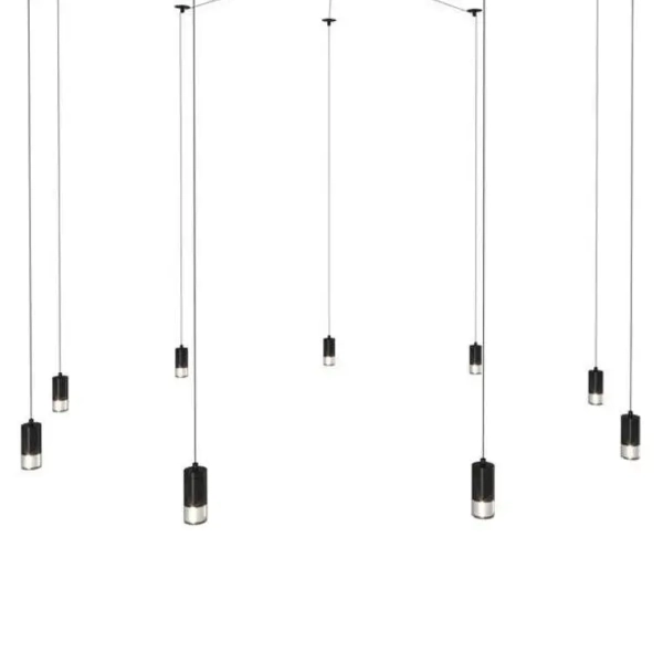 Żyrandol podwieszany do salonu Linea XT005-9P Step pająk czarny