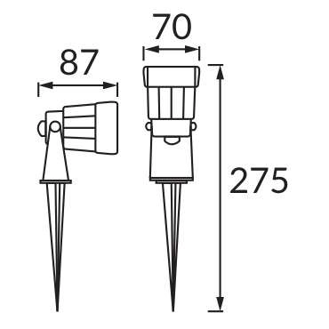 Słupek LAMPA stojąca PLANT LED 5W 4500K 03130 Ideus zewnętrzna OPRAWA ogrodowa NAŚWIETLACZ reflektorowy outdoor IP65 czarny