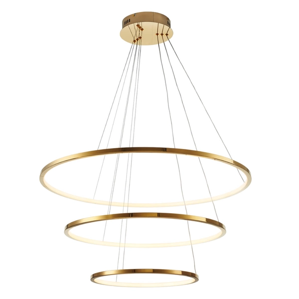 Zwisowa lampa salonowa Circle Slim ST-10112P-3 LED 53W 3000K okrągła złota