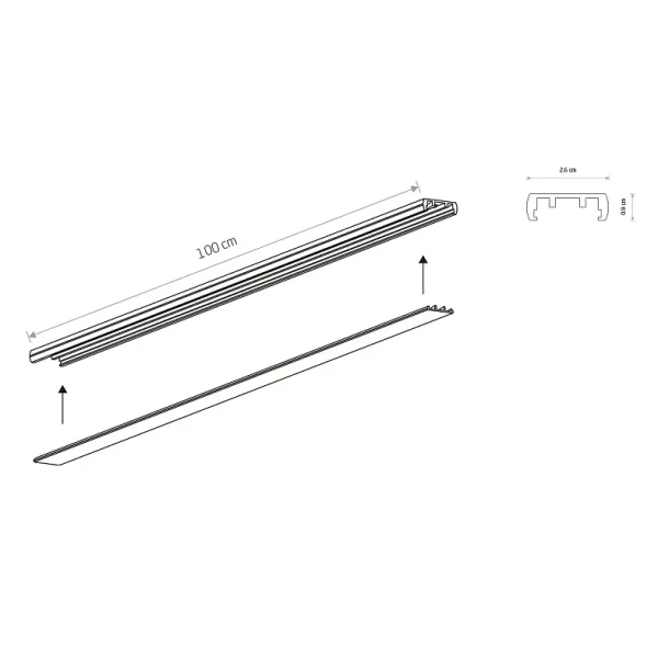 1-obwodowy szynoprzewód natynkowy 48V 1M 11320 czarny
