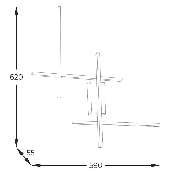 Ścienny kinkiet LED Edge 22009W4-BK/GD 32W 3000-6000K złoty czarny