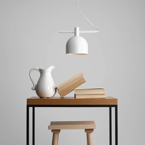 Metalowa lampa wisząca BERYL 976G Aldex biały zwis do salonu