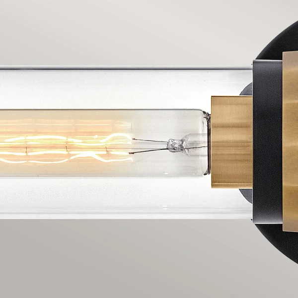 Ścienny kinkiet szklany Ellison HK-ELLISON2-BK-HB nad lustro IP44 mosiądz