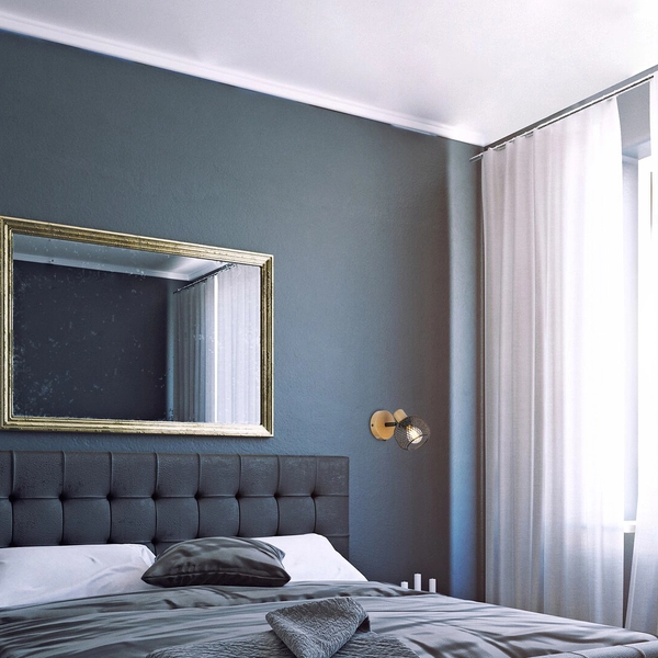 Loftowy kinkiet do sypialni Grendel 3127 ażurowa lampa ścienna czarna