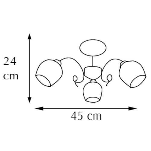 Vintage lampa sufitowa Tamiza 9150/3 21QG flowers mosiądz
