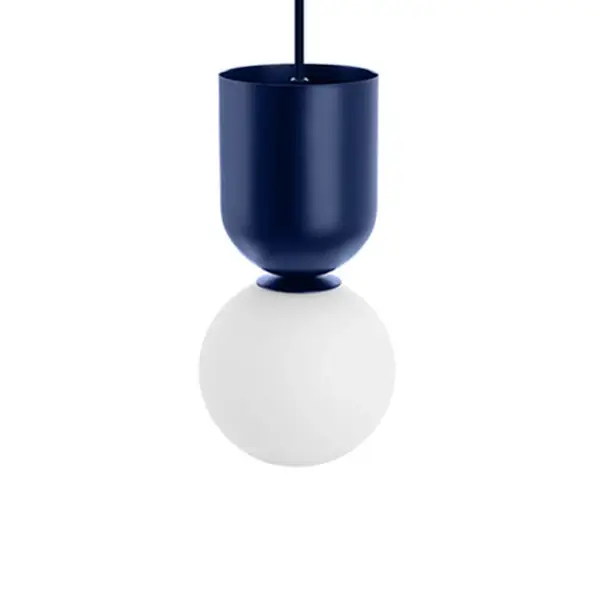 Wisząca lampa do łazienki LUOTI LUA11313PS0 biała granatowa szklana G9 12W IP44 kulista