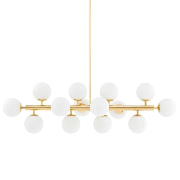 Modernistyczna LAMPA wisząca CUMULUS 10752145 Kaspa metalowa OPRAWA szklane kule balls ZWIS molekuły złote białe