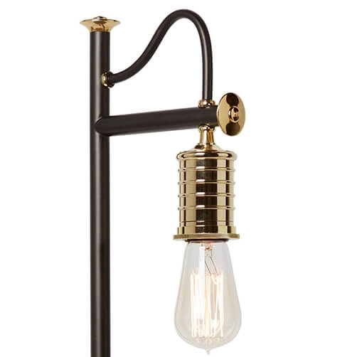 Lampa stojąca DOUILLE-TL-BPB czarna polerowany mosiądz